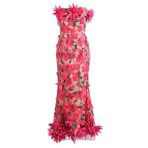 Ricardo Red Flower Off Shoulder Dress