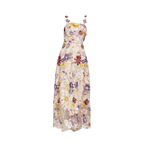 Taytum White Flower Embroidery Maxi Dress