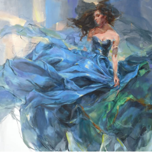 Anna Razumovskaya Lady Azure 50 x 56 inches
